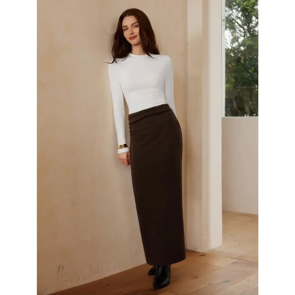 OGL Women's Maxi Skirt in Dark Brown - Picture 7 of 10